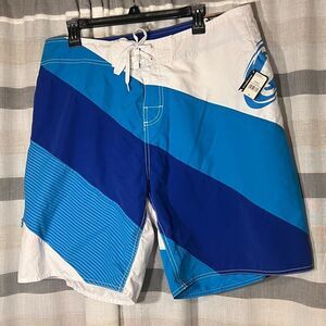 O’Rageous board shorts NWT size 36 aqua blue white